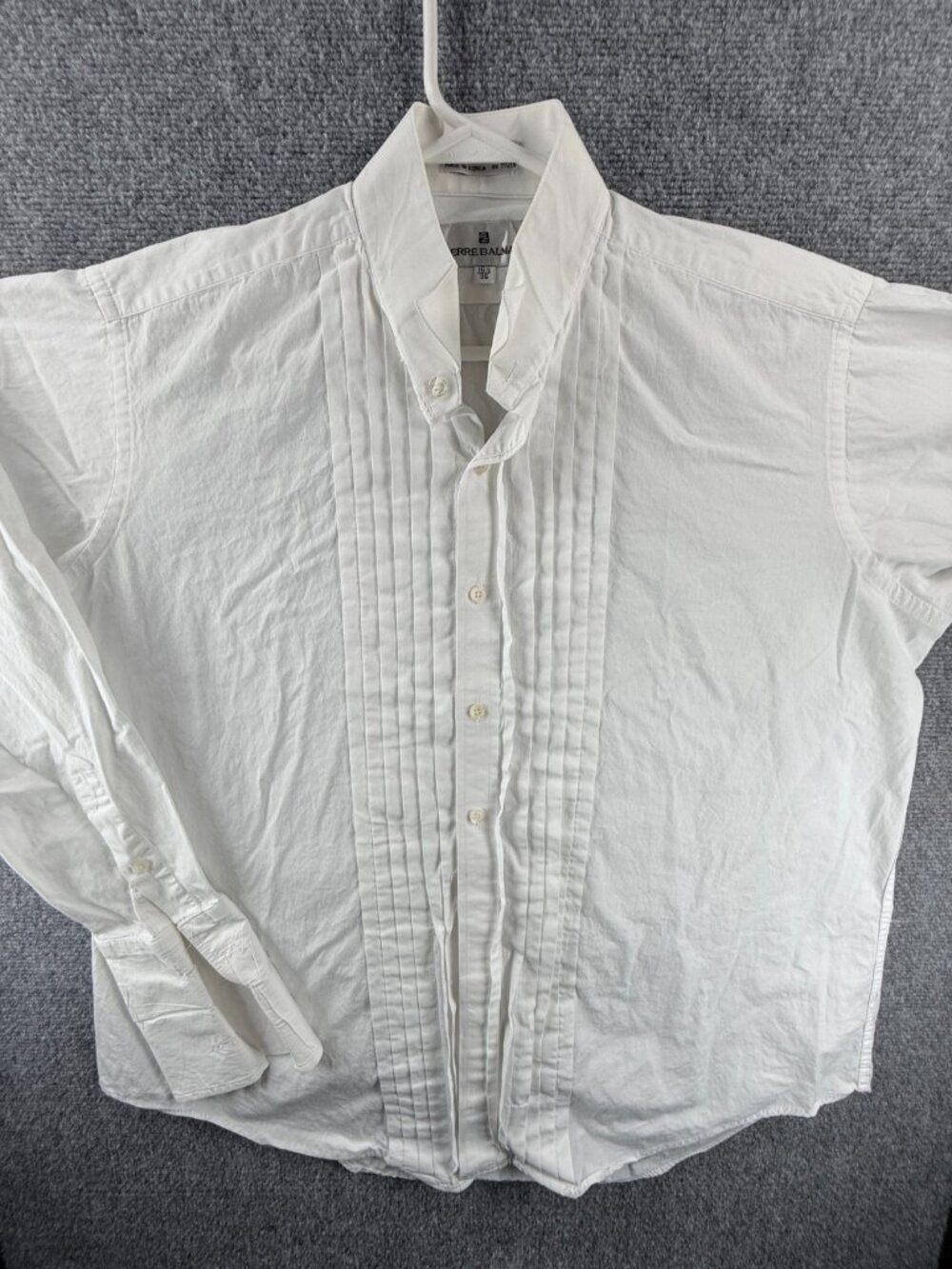 Balmain Formal Button-Down 16.5 35 Cotton White Mens Long Sleeve Solid Shirt